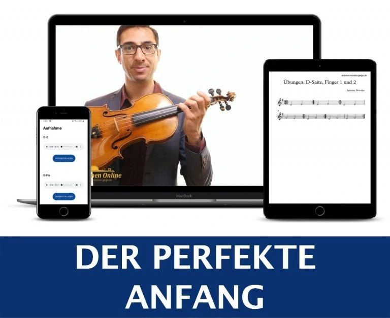Anfänger Kurs Geige lernen Online